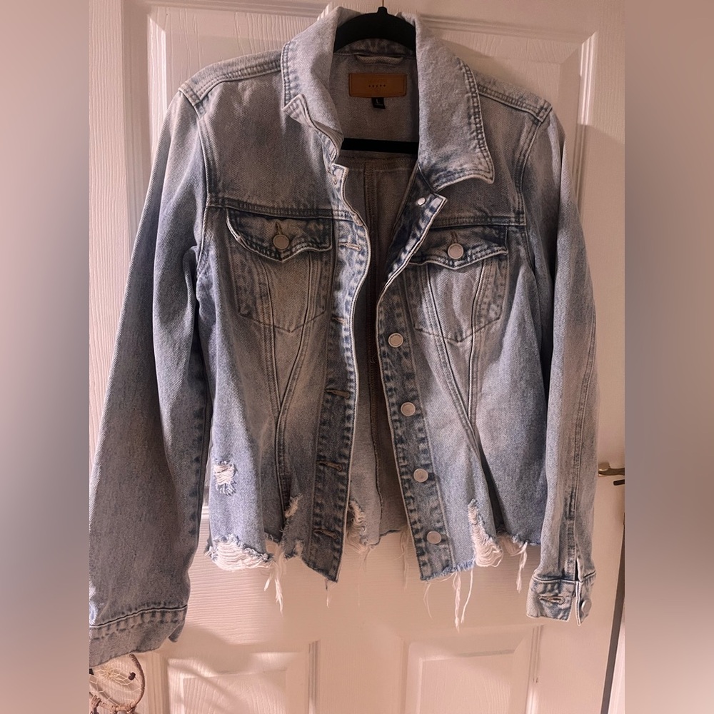 Blank NYC Light Blue Distressed Jean Jacket
